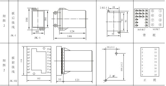 JZB-11B外形及安装开孔尺寸